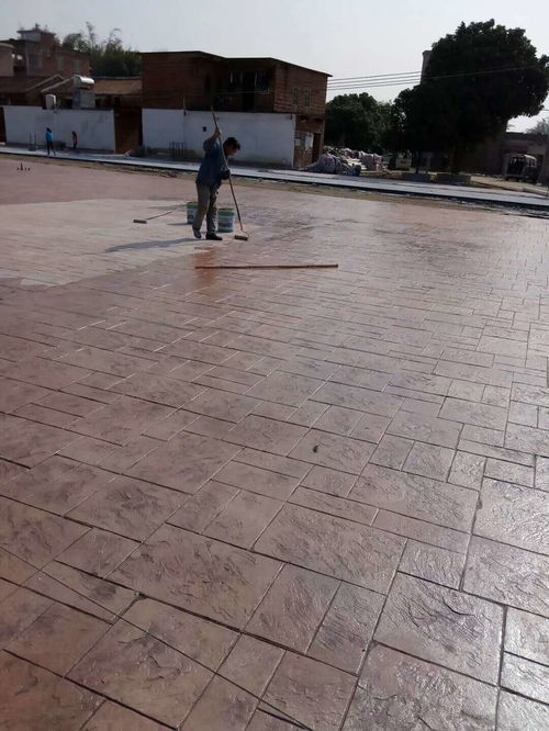 浙江海寧街心綠化與景觀道路壓花地坪藝術壓模路面施工探索